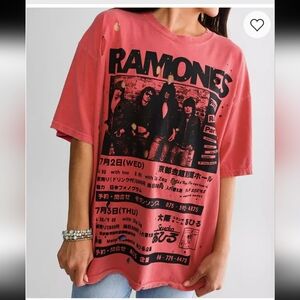 Hibiscus Ramones Oversized Graphic T-Shirt